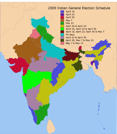 2009 Loksabha elections map